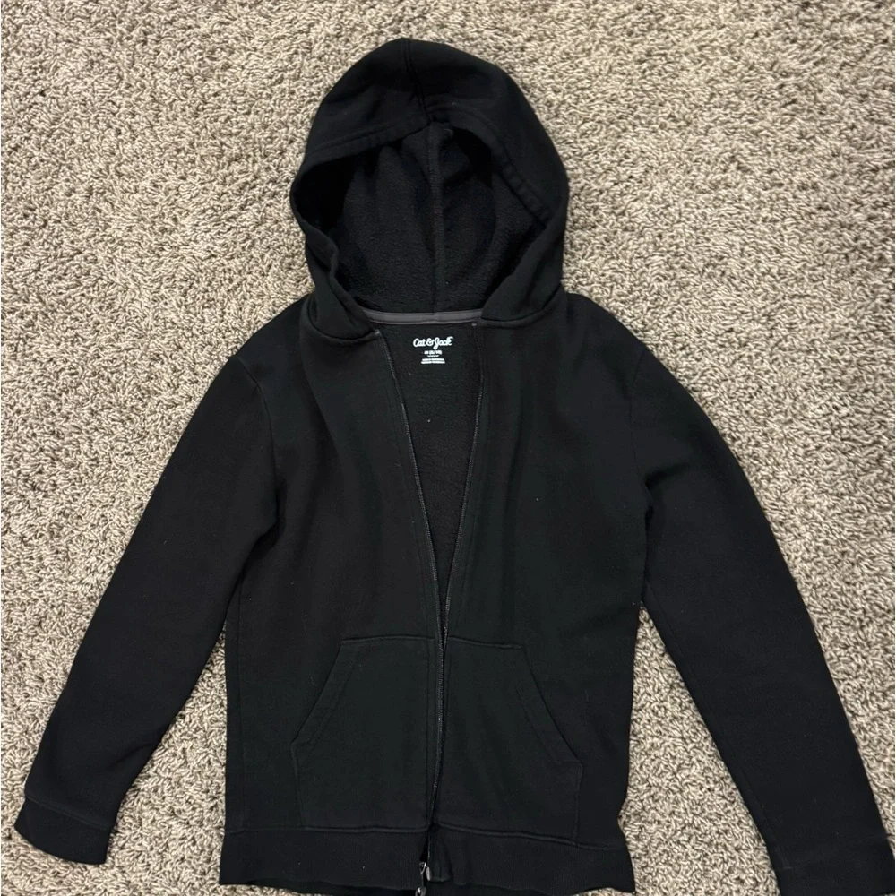 5/$25 Cat & Jack Black Zip-Up Hoodie, size M (8/10)
